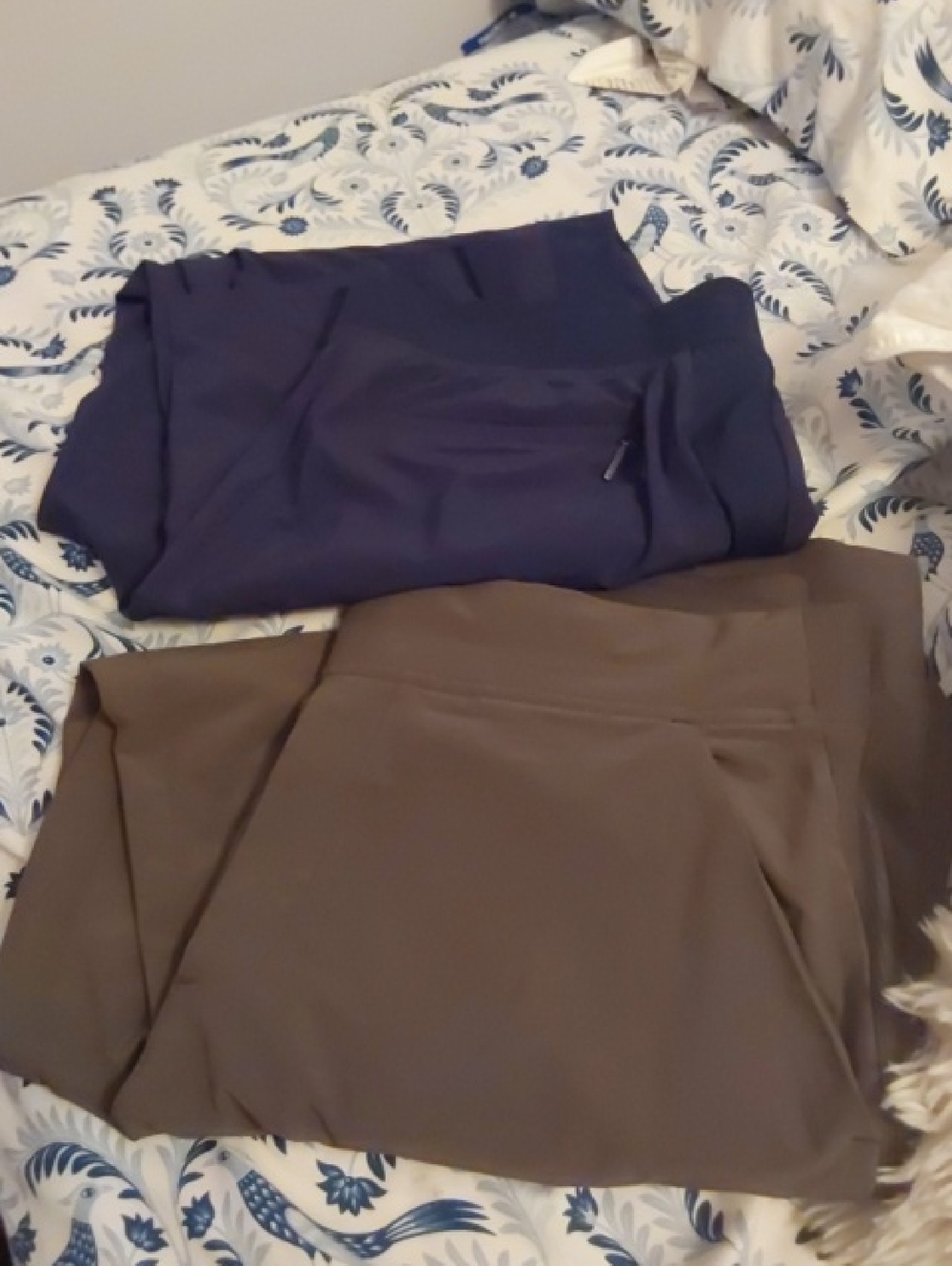 Athleta Pull-On Trousers in Navy and Brown